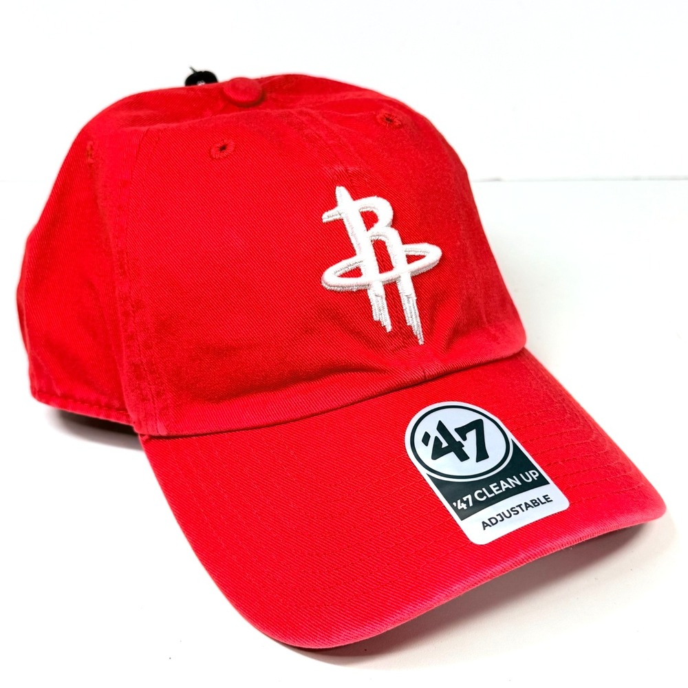 '47 Houston Rockets Clean Up Red Adjustable Strap Hat Dad Cap